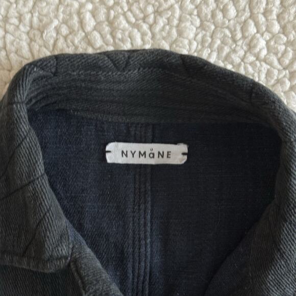 NYMANE 2 Piece Set Susie Work Shirt & Wide Leg Pants In Black Cotton Drawstring - Picture 6 of 15